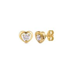 Amberta Allure Dames Kleine Ohrringe aus 9K Gold - Gold Herzstecker: Ohrringe Gold Herz für Frauen von Amberta
