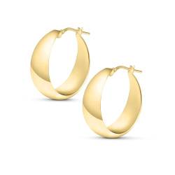 Amberta Damen 925 Sterling Silber Dicke Ohrringe: Gold Dicke Ohrringe 25 mm von Amberta