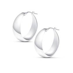 Amberta Damen 925 Sterling Silber Dicke Ohrringe: Silber Dicke Ohrringe 25 mm von Amberta