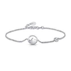 Amberta Damen 925 Sterling Silber Reise Armband: Bengcharme und Zirkonia Armband von Amberta