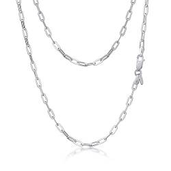 Amberta Damen Büroklammer Halskette aus 925 Sterling Silber: 3 mm 40 cm/16 inch von Amberta