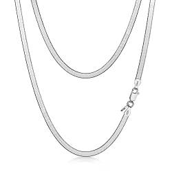 Amberta Damen Flache Schlangen Halskette aus 925 Sterling Silber: 3 mm 45 cm von Amberta