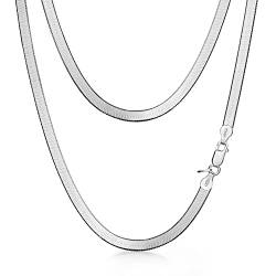 Amberta Damen Flache Schlangen Halskette aus 925 Sterling Silber: 4.5 mm 50 cm von Amberta