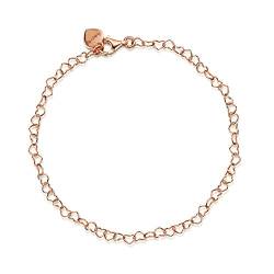 Amberta Damen Herz Armband aus 925 Sterling Silber: Rosé Vergoldet von Amberta