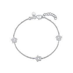 Amberta Damen Himmlisch Armband aus 925 Sterling Silber: Stern Silhouetten Armband von Amberta