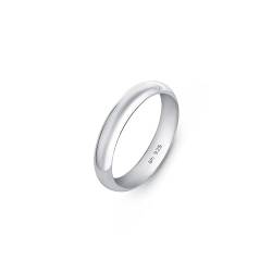 Amberta Damen Hochzeits Ring aus 925 Sterling Silber: 4 mm Sterling Silber Hochzeitsringe für Frauen - Ringgröße 50 von Amberta