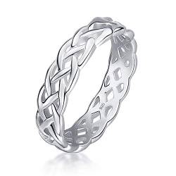 Amberta Damen Ring aus Sterling Silber Keltisches Knoten Design Spiraler Flechtring: Innen Umfang - Größe 50 mm von Amberta