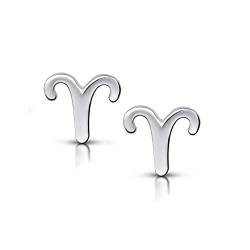 Amberta Damen Sternzeichen Ohrstecker aus 925 Sterling Silber: Widder von Amberta