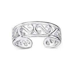 Amberta Damen und Mädchen Midi Ring aus 925 Sterling Silber Zehenring für Frauen: Keltish Design - Durchmesser 13 mm - Breite 1.2 mm von Amberta