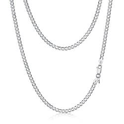 Amberta Herren Panzerkette aus 925 Sterling Silber: Silber Halskette für Männer 2.8 mm 50 cm von Amberta