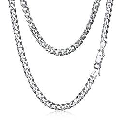 Amberta Herren Panzerkette aus 925 Sterling Silber: Silber Halskette für Männer 4.7 mm 50 cm von Amberta