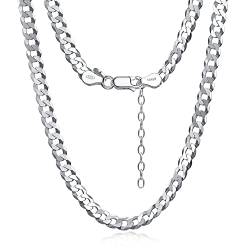 Amberta Herren Panzerkette aus 925 Sterling Silber: Silber Halskette für Männer 5.5 mm 41 cm von Amberta