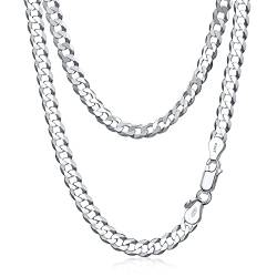 Amberta Herren Panzerkette aus 925 Sterling Silber: Silber Halskette für Männer 5.5 mm 45 cm von Amberta