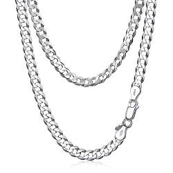 Amberta Herren Panzerkette aus 925 Sterling Silber: Silber Halskette für Männer 5.5 mm 50 cm von Amberta