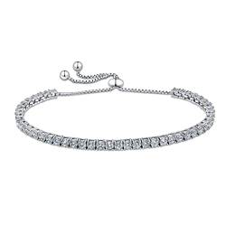 Amberta Lumini Damen 3 mm Tennis Armband aus 925 Sterling Silber mit Zirkonia: Simulierter Diamant von Amberta