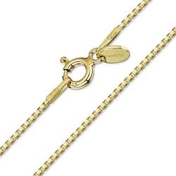 Amberta Männer und Frauen Halskette Kette aus 925 Sterlingsilber 18K Vergoldet: 1 mm Venezianierkette - 45 cm von Amberta