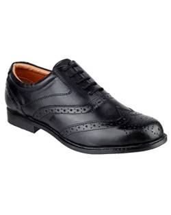 Amblers Herren Liverpool Oxford Brogue Schuhe Leder Schnürschuhe Halbschuhe Schwarz 47 von Amblers