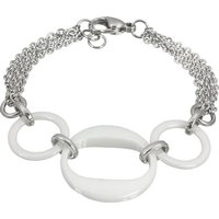 Amello Edelstahlarmband Amello 3 Ringe Armband silber weiß (Armband), Armbänder für Damen Edelstahl (Stainless Steel) von Amello