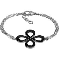 Amello Edelstahlarmband Amello Blume Armband silber schwarz (Armband), Armbänder für Damen Edelstahl (Stainless Steel) von Amello