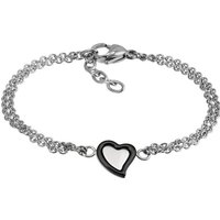 Amello Edelstahlarmband Amello Herz Armband silber schwarz (Armband), Armbänder für Damen Edelstahl (Stainless Steel) von Amello