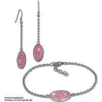 Amello Edelstahlarmband Amello Oval Armband rosa Damen Schmuck (Armband), Damen Armband (Oval) ca. 18cm bis 21cm, Edelstahl (Stainless Steel), F von Amello