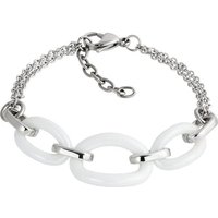 Amello Edelstahlarmband Amello Ovale Armband silber weiß (Armband), Armbänder für Damen Edelstahl (Stainless Steel) von Amello