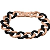 Amello Edelstahlarmband Amello Panzer Armband rosegold schwarz (Armband), Armbänder für Damen Edelstahl (Stainless Steel), vergoldet (Roségold 3 von Amello