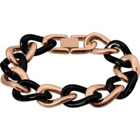 Amello Edelstahlarmband Amello Panzer Armband rosegold schwarz (Armband), Armbänder für Damen Edelstahl (Stainless Steel), vergoldet (Roségold 3 von Amello