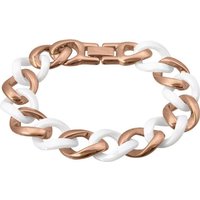 Amello Edelstahlarmband Amello Panzer Armband rosegold weiß (Armband), Armbänder für Damen Edelstahl (Stainless Steel), vergoldet (Roségold 3 von Amello