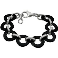 Amello Edelstahlarmband Amello Ring Armband silber schwarz (Armband), Armbänder für Damen Edelstahl (Stainless Steel) von Amello