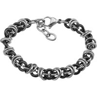 Amello Edelstahlarmband Amello Ringe Armband silber schwarz (Armband), Armbänder für Damen Edelstahl (Stainless Steel) von Amello