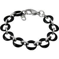 Amello Edelstahlarmband Amello Ringe Armband silber schwarz (Armband), Armbänder für Damen Edelstahl (Stainless Steel) von Amello