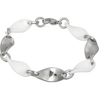 Amello Edelstahlarmband Amello Welle Armband silber weiß (Armband), Armbänder für Damen Edelstahl (Stainless Steel) von Amello