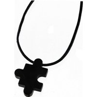 Amello Edelstahlkette Amello Puzzle Halskette silber schwarz (Halskette), Damen-Halskette (Puzzle) ca. 50cm + 5cm Verlängerung, Edelstahl (Stain von Amello
