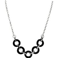 Amello Edelstahlkette Amello Ring Halskette silber schwarz (Halskette), Damen Halsketten (Ring) aus Edelstahl (Stainless Steel) von Amello