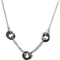 Amello Edelstahlkette Amello Ringe Halskette silber schwarz (Halskette), Damen Halsketten (Ringe) aus Edelstahl (Stainless Steel) von Amello