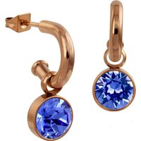 Amello Paar Ohrhänger Amello Ohrringe Edelstahl Ohrhänger blau (Ohrhänger), Damen Ohrhänger aus Edelstahl vergoldet (Roségold 333), rosegold, blau von Amello