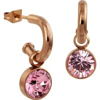 Amello Paar Ohrhänger Amello Ohrringe Edelstahl Ohrhänger rosa (Ohrhänger), Damen Ohrhänger aus Edelstahl, vergoldet (Roségold 333) rosegold, rosa von Amello