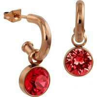 Amello Paar Ohrhänger Amello Ohrringe Edelstahl Ohrhänger rot (Ohrhänger), Damen Ohrhänger aus Edelstahl, vergoldet (Roségold 333), rosegold, rot von Amello