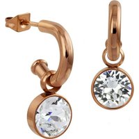 Amello Paar Ohrhänger Amello Ohrringe Edelstahl Ohrhänger weiß (Ohrhänger), Damen Ohrhänger aus Edelstahl vergoldet (Roségold 333), rosegold, weiß von Amello