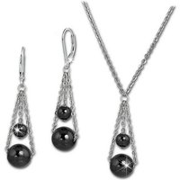 Amello Schmuckset Amello Edelstahlschmuckset Keramik Kugeln (Schmuckset, 2-tlg., Schmucksets), Damen Schmucksets, Edelstahl (Stainless Steel), Farbe: silberfarben, s von Amello