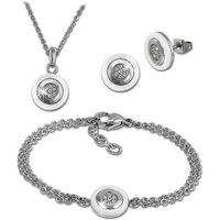 Amello Schmuckset Amello Edelstahlschmuckset Keramik Rund (Schmuckset, 3-tlg., Schmucksets), Damen Schmucksets, Edelstahl (Stainless Steel), Farbe: silberfarben, w von Amello