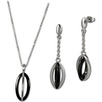 Amello Schmuckset Amello Edelstahlschmuckset Keramik schwarz (Schmuckset, 2-tlg., Schmucksets), Damen Schmucksets, Edelstahl (Stainless Steel), Farbe: silberfarben, s von Amello