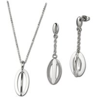 Amello Schmuckset Amello Edelstahlschmuckset Keramik weiß (Schmuckset, 2-tlg., Schmucksets), Damen Schmucksets, Edelstahl (Stainless Steel), Farbe: silberfarben, w von Amello