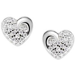 925 Silber Ohrringe aus der Kollektion Valentine 2024 mit weißen Zirkonia Farbe Rhodium 7 mm von Amen