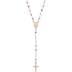 Amen Rosenkranz-Halskette für Damen, mehrfarbige Kristalle, Roségold, CRO10RARTO4, Gold von Amen