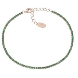 Amen Women's Tennis Bracelet 925 Silver rosé with green zircons BT1RVE17 von Amen
