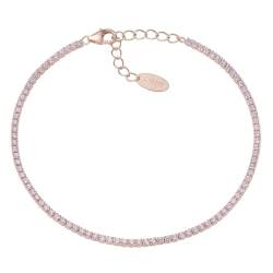Amen Women's tennis bracelet in 925 silver rosé with pink zircons BT1RRO17 von Amen