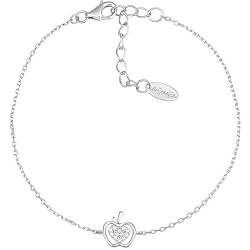 Armband aus 925er Silber, aus der Kollektion Valentine 2024, mit weißen Zirkonia, rhodiniert, Länge 16 + 3 cm, Durchmesser 8 mm, Sterling-Silber von Amen