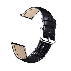 Amening Uhrenarmband,Schnellverschluss Smart Uhrenarmbänder,Leder Armband,Verstellbare Smartwatch-Ersatzarmbänder für Männer,Frauen (18mm, black) von Amening